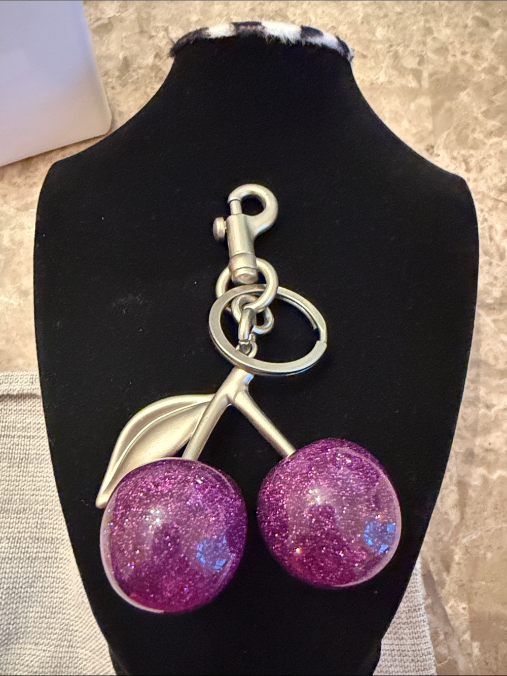 Glitter Cherry Keychain - Purple NIP - Picture 3 of 7